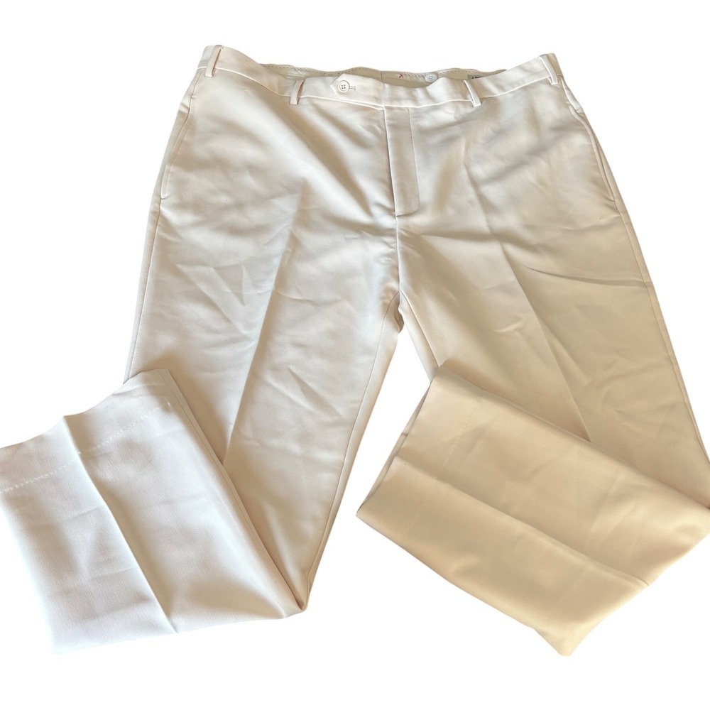 J. Peterman | Mens Size 42x28 |‎ Cream Flat Front Pants | Suspenders Buttons